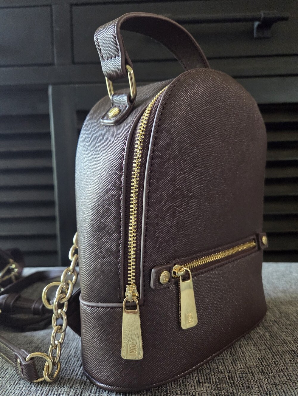 Laundry by Shelli Segal Mini Burgundy CONVERTIBLE Backpack Crossbody